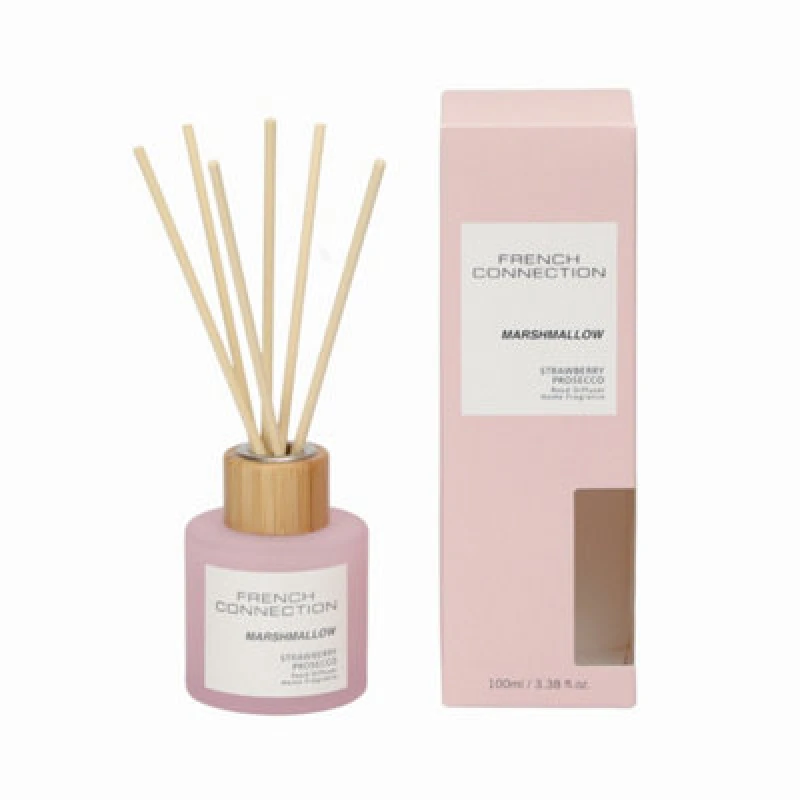 Image of French Connection French Connection Strawberry Prosecco Reed Diffuser 100ml Pastel Range in Baby Pink Baby Pink 100ml Unisex 5056791600535