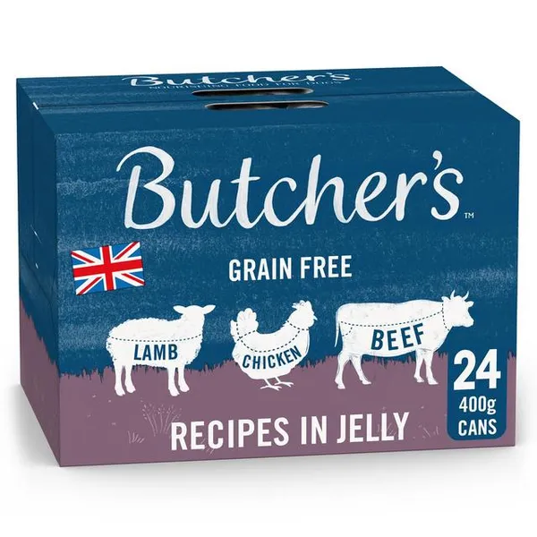 Image of Butcher's Recipes in Jelly Dog Food Tins 110357369