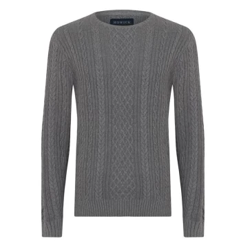 Image of Howick Crosby Cable Knit Sweater - Grey