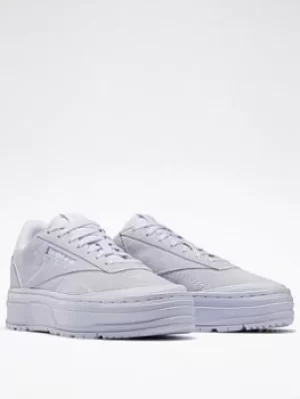 Image of Reebok Club C Double Geo Shoes, Grey, Size 3, Women