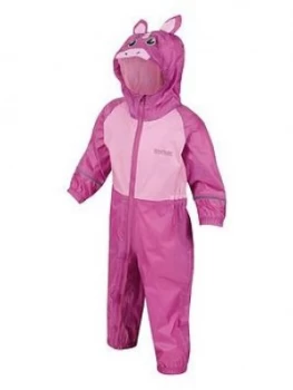 Image of Regatta Girls Little Adventurers Charco Unicorn Splash Suit - Pink, Lilac, Size 4-5 Years, Women