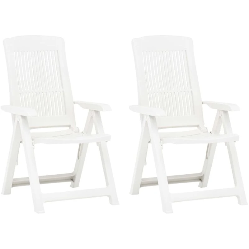 Image of VIDAXL Garden Reclining Chairs 2 pcs Plastic White Vidaxl 8719883859507