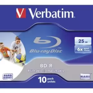 Image of Verbatim 43713 Blank Bluray BD-R 25 GB 10 pc(s) Jewel case Printable