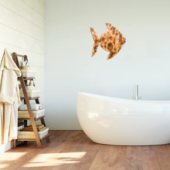 Image of Fish - Walnut Walnut Decorative Wooden Wall Accessory