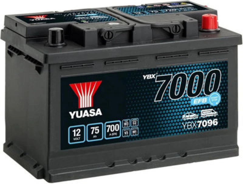 Image of Yuasa Ybx7096 - 12V 70Ah 680A Efb Start Stop Battery