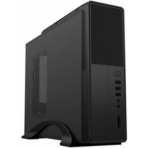 Image of CiT S014B Black Slim Micro ATX or ITX Case 300w PSU Built in Card-Reader