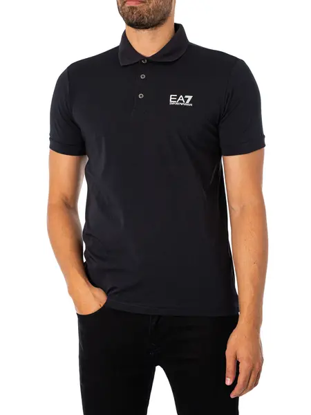 Image of EA7 Logo Polo Shirt Night Blue M