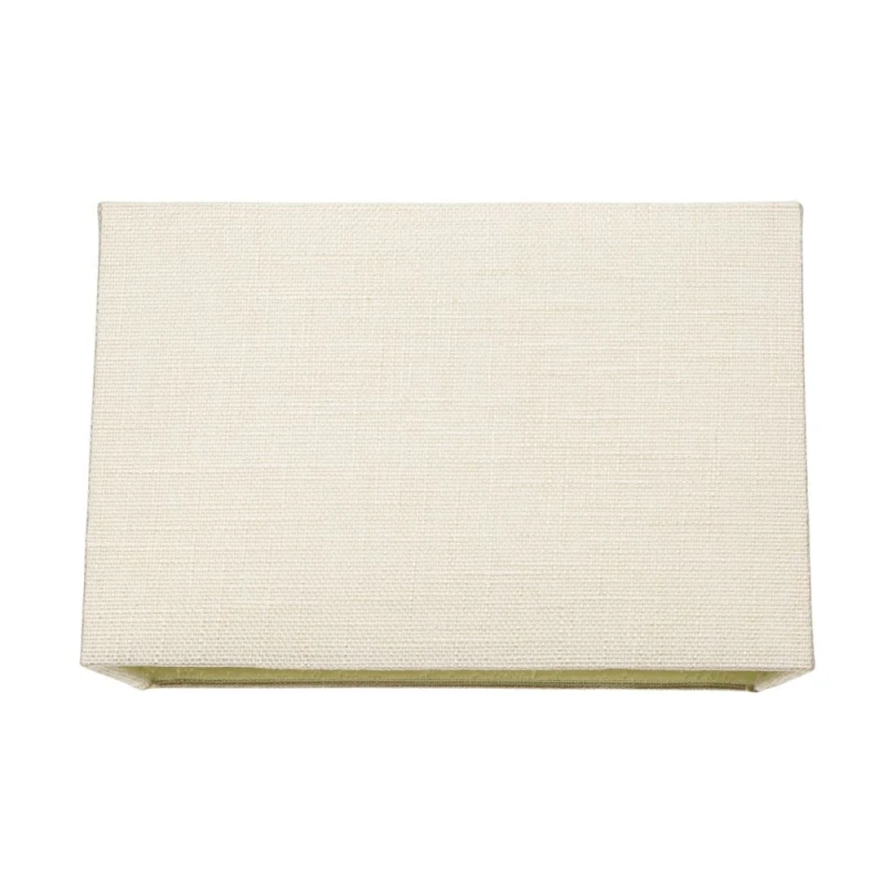 Image of Happy Homewares Large Rectangular Cream Linen Fabric Lamp Shade For Table And Floor Lamp Bases