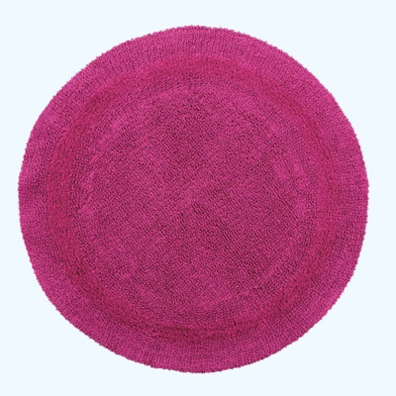 Image of Homescapes Luxury Reversible Round Bath Mat - Raspberry