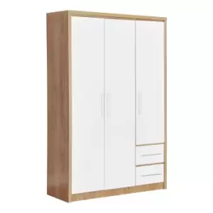 Image of Seville Triple, 2 Drawer Wardrobe White