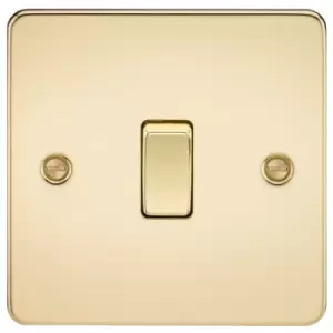 Image of KnightsBridge Flat Plate 10AX 1G 2 Way Switch - Polished Brass