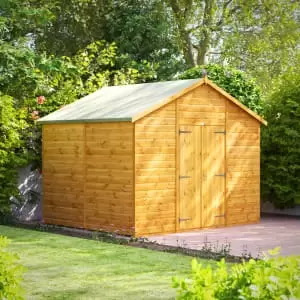 Image of Power Sheds 8 x 10ft Double Door Apex Shiplap Dip Treated Windowless Shed