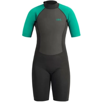 Image of Womens Sailfin Shorty Wetsuit - Medium - Black/Aqua - UB