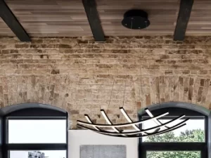 Image of Trama Ii LED Designer Pendant Light Criss Cross Grid Style Matt Black Dimmable, 78cm