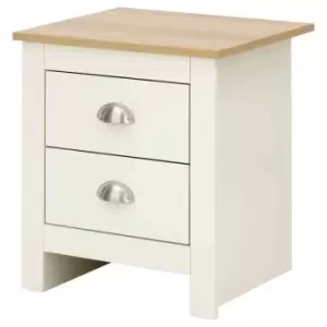 Image of Lancaster Two Drawer Bedside Table Cream
