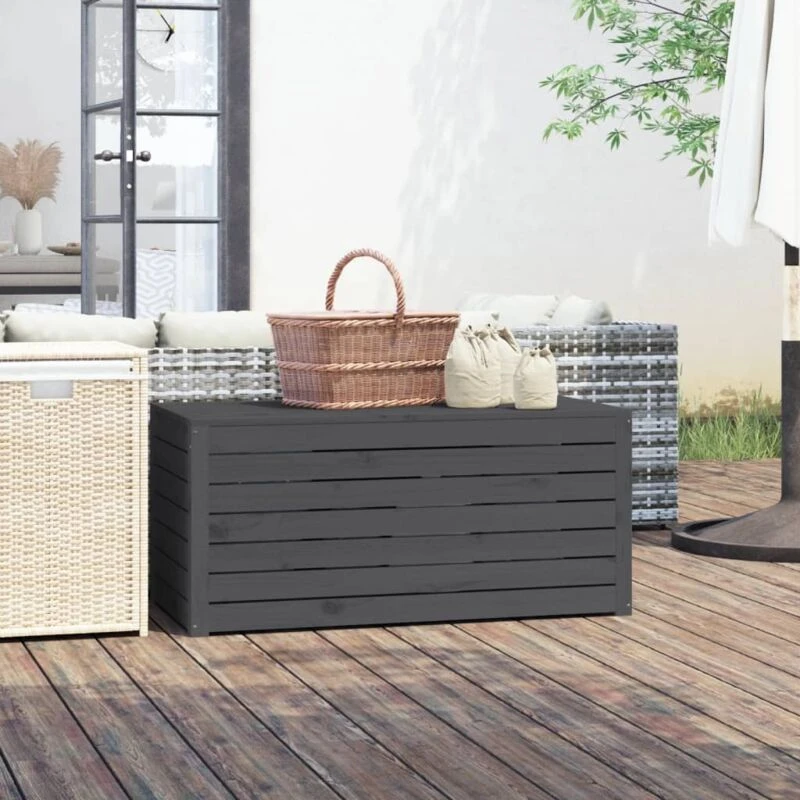 Image of VIDAXL Garden Box Grey 101x50.5x46.5cm Solid Wood Pine Vidaxl 8720845690861