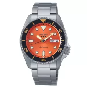 Image of Seiko 5 Sports SKX "Midi" Reissue Orange Dial Steel Bracelet 38mm Watch SRPK35K1