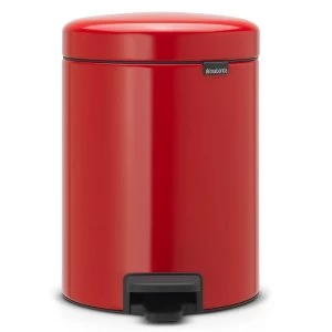 Image of Brabantia newIcon Pedal Bin 5 Litre Plastic Bucket Passion Red