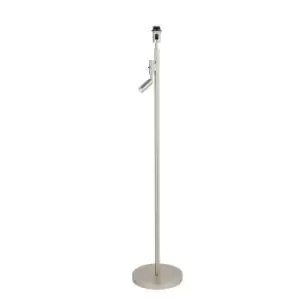 Image of Matt Nickel Floor Lamp Base - 1430mm Height - Built-In LED Reading Light