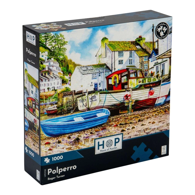 Image of The House Of Puzzles Polperro 1000 Piece Jigsaw Puzzle Size: 1000 Pieces Multicolor Unisex 1000 Pieces
