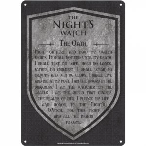 Image of Game Of Thrones - Nights Watch A5 Metal Wall Sign