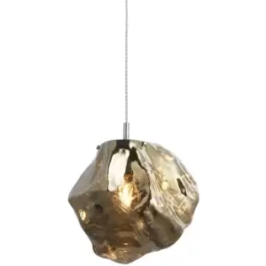 Image of Metallic Bronze Rock Design Ceiling Pendant Light Dimmable Hanging Light Fitting