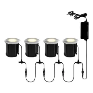 Image of Zink LAPIN 4 Light LED Recessed Deck Light Kit Black