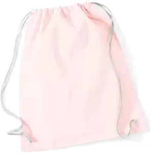 Image of Westford Mill - Cotton Gymsac Bag - 12 Litres (Pack of 2) (One Size) (Pastel Pink/White)