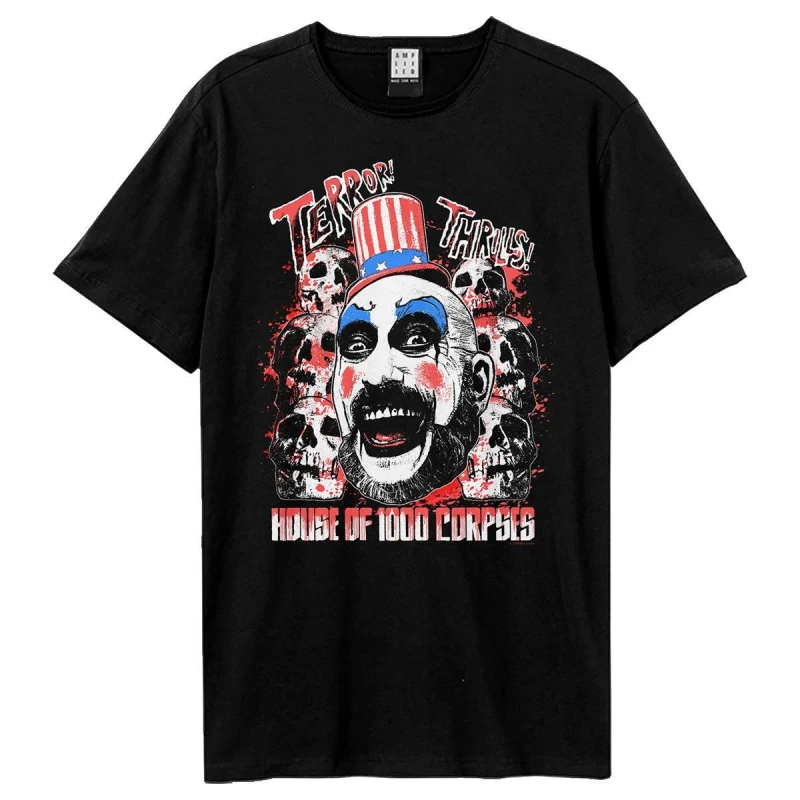 Image of Amplified Amplified Men House Of 1000 Corpses Terror Thrills Rob Zombie T-Shirt in Black Size: X-Small Black XS Male 5063806740995