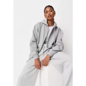 Image of Missguided Oversized Zip Thru - Grey