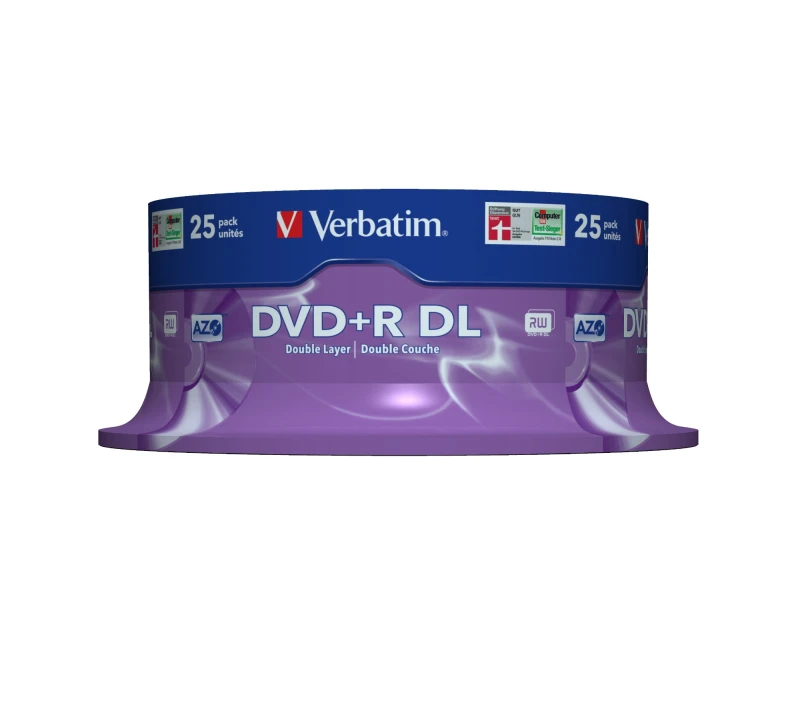 Image of Verbatim DVD+R Double Layer 8x Matt Silver 25pk Spindle