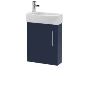Image of Hudson Reed Juno Compact 440mm Wall Hung 1 Door Unit & 1 Tap Hole Basin RH - Electric Blue