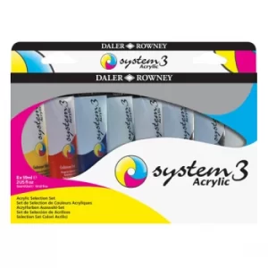 Image of Daler Rowney System 3 Acrylic Paint Assorted Set (8 x 59ml Tubes)