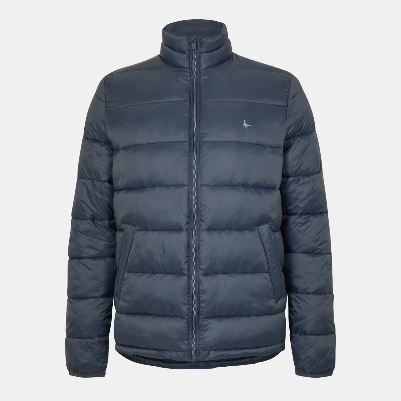 Image of Jack Wills Mens Kershaw Lightweight Long Sleeve Short Puffer Jacket Navy male XS