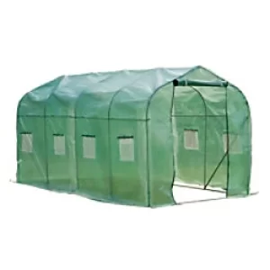 Image of Outsunny Polytunnel Greenhouse Outdoors Waterproof Green 1950 mm x 3950 mm x 2000 mm