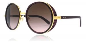 Image of Jimmy Choo Andie/N/S Sunglasses Gold Violet Plum 1KJ 54mm