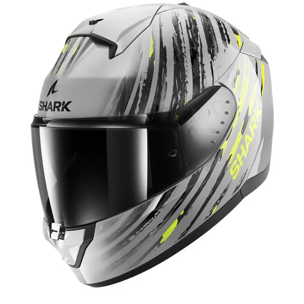 Image of Shark Ridill 2 Assya Silver Anthracite Yellow SAY Full Face Helmet M