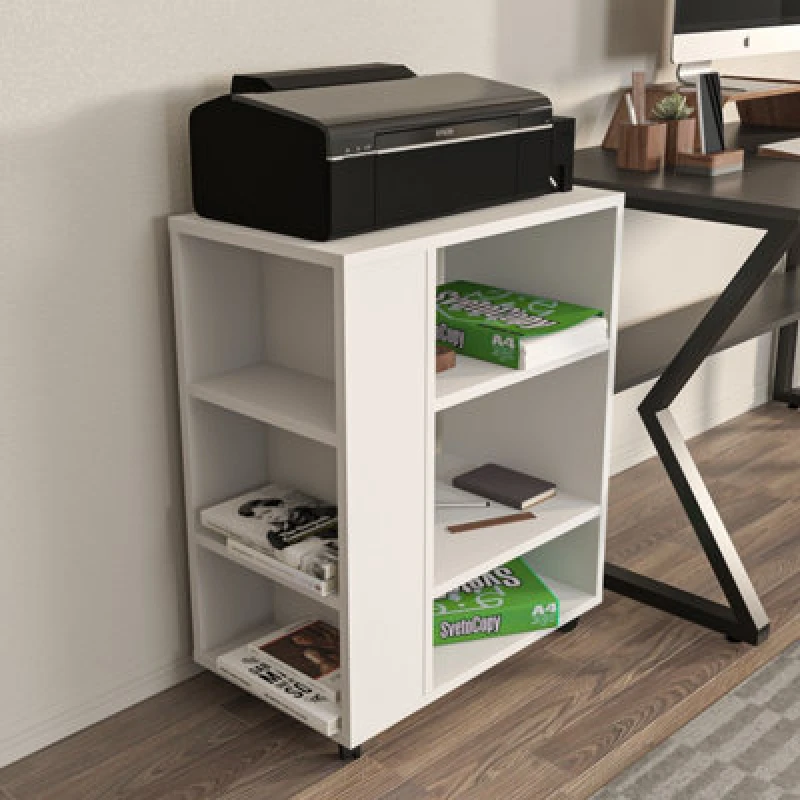 Image of Decorotika - Roza Printer Desk With Shelves For Home And Office