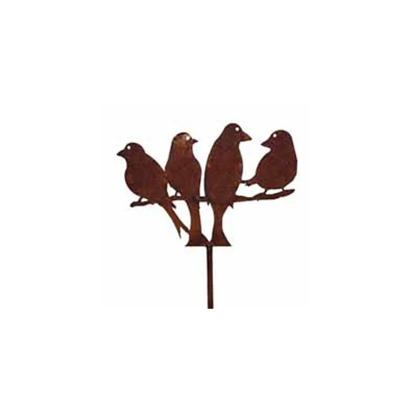 Image of Love Doves 4ft (Pack of 2) - Traditional Forge Hand Made, Plant Border Supports - Steel - W10 x H123cm - Bare Metal/Ready to Rust PoppyForgeLoveDov4f