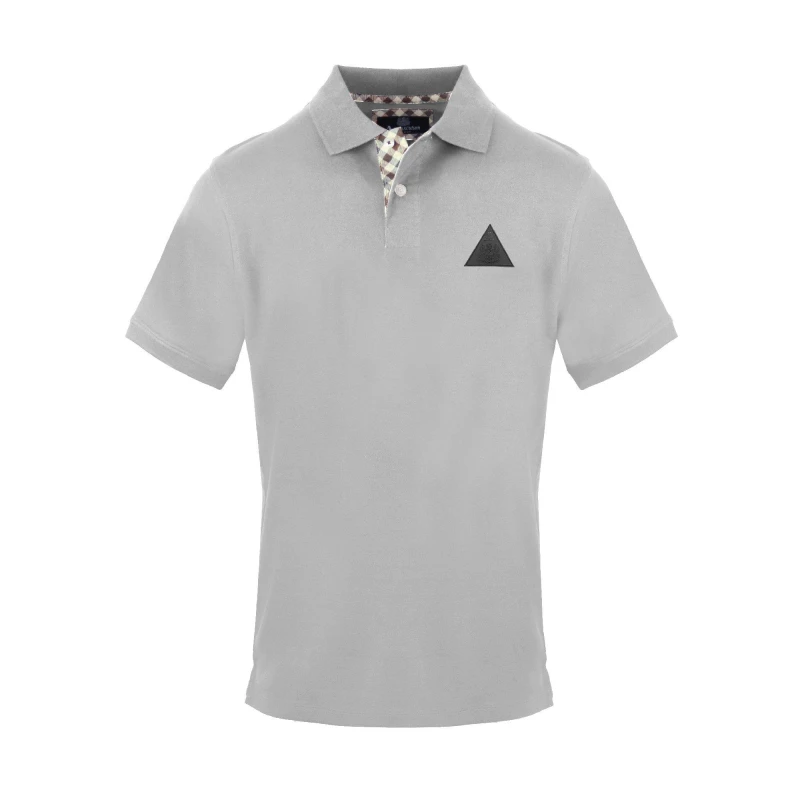 Image of Aquascutum Mens Polo Short Sleeve Polo Shirt Grey male Small