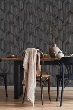 Image of Sublime Modella Wood Black Wallpaper