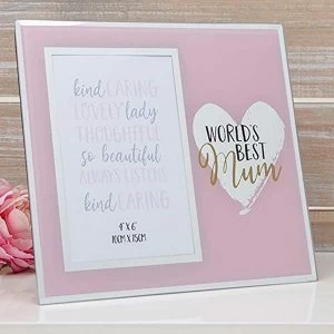 Image of 4" x 6" - Mirror Glass Photo Frame - World's Best Mum