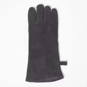 Image of Homescapes - Large Black Leather bbq Glove - Black - Black - Black