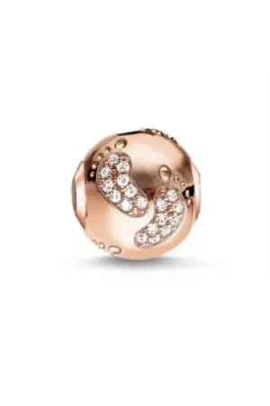 Image of Ladies Thomas Sabo Sterling Silver Karma Bead Baby Footprint Rose K0156-416-14