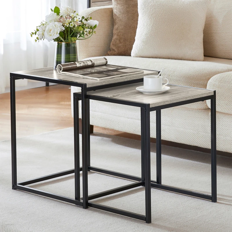 Image of Lassic Vida Designs Brooklyn Nest of 2 Tables Grey unisex Set of 2