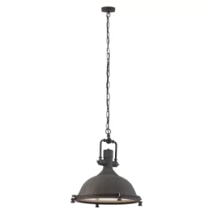 Image of Eliga Dome Pendant Ceiling Lights Brown Rust, Glass Matt