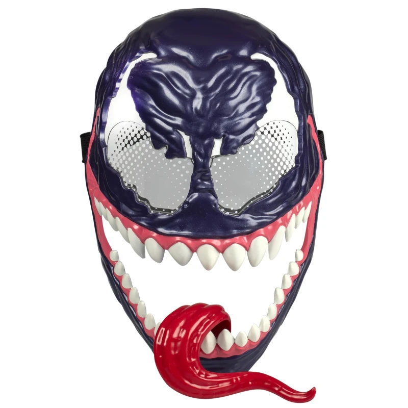 Image of Marvel Spider-Man VenomVersus Venom Roleplay Mask For Kids Ages 5+ Creepy Costume Accessory With Movable Tongue Feature & Adjustable Strap Great Gif