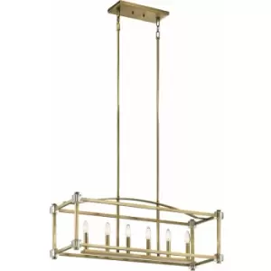 Image of Loops - 6 Bulb Chandelier Hanging Pendant LIght Natural Brass LED E14 60W Bulb