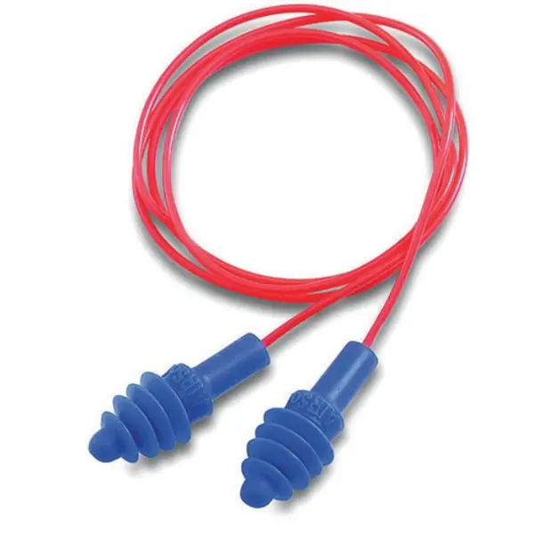 Image of Howard Leight Honeywell Airsoft Corded Earplugs in Flip Top Box (Pack of 50) Blue HL1030612