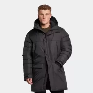 Image of Mens Casuals Longline Internal Padded Jacket - Jet Black - S